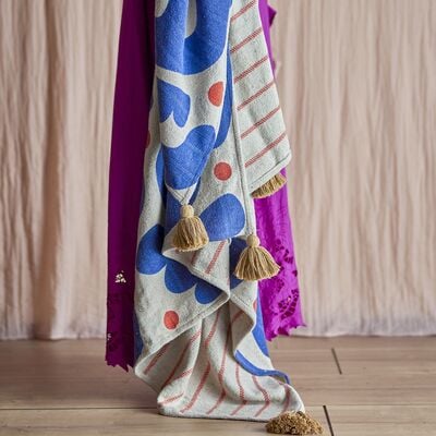 Bloomingville Eviaya torkkupeitto 130x160 cm multi